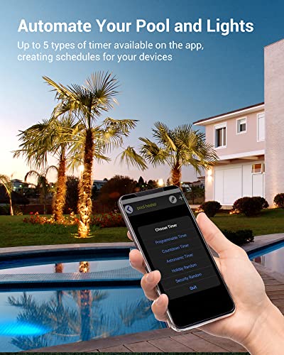 DEWENWILS Pool Pump Timer, Outdoor Smart Wi-Fi Timer Box - 40A 120-277V 2HP - style: 120-277VAC 2HP