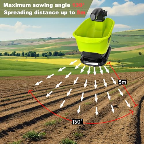 Choerinton Salt Spreader for Ryobi 18V One+ Batteries, Cordless Seed Fertilizer & Ice Melt Spreader, All-Season Power Spreader, Covers Up to 5,000 sq ft, for Driveway Lawn Grass (No Battery)