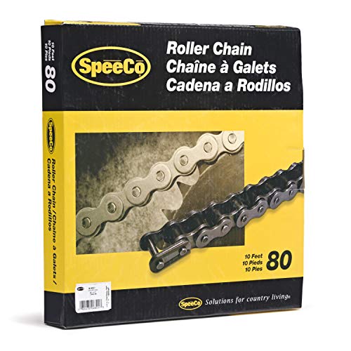 SpeeCo S06801#80 Roller Chain x 10 Feet with Connecting Link - size: #80
