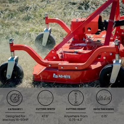 48 Inch 3 Point Finish Mower – Tractor Attachment (No PTO Shaft)