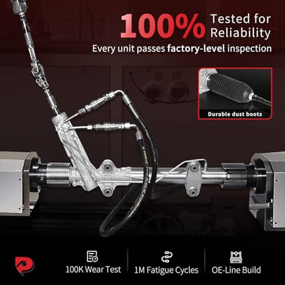 PHOBOOS Hydraulic Power Steering Rack and Pinion Assembly Compatible with Honda Accord 2003-2007 2.4L, Acura TL 2004-2006 3.2L & 2007-2008 3.5L, New Unit, Leak Resistance, Direct Fit, Ref. 26-2703 - size: 26-2703