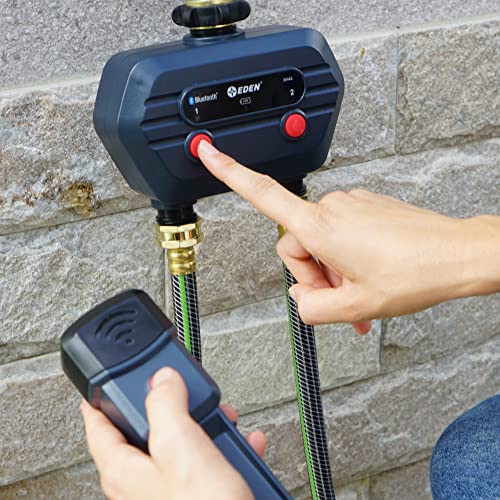 Eden 93442 2-Zone Bluetooth Water Timer for Smart Irrigation - Remote Control via App, Customizable Scheduling, and Water Delay Setting - size: 2 Zone