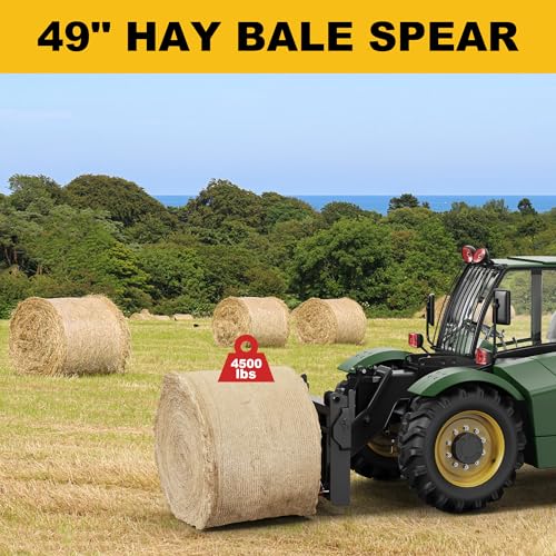 Hay Spear Set, 49 in Main Spear, 2 Stabilizers, 4500 Lb Capacity, Red - size: 49" / Without Sleeve
