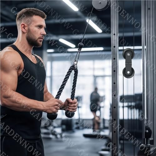 Swivel Dual Pulleys 360°Rotation Roller Reinforced double pulley Wheel for Home DIY Gym Pulley System Cable Machines fly machines Silent Bearing Swivel Groove Wheel Pull Down Attachment Weight Lifting - color: Black