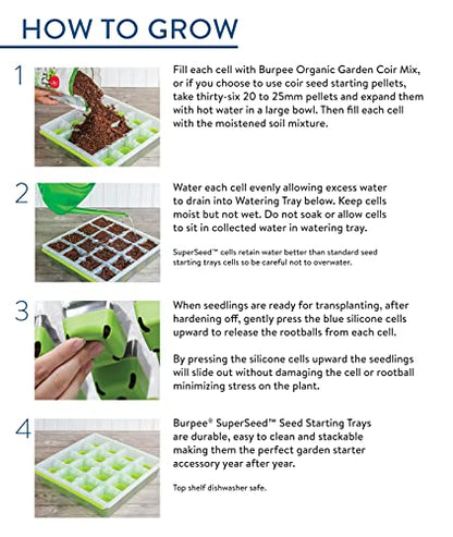 Burpee SuperSeed 36-Cell Reusable Seed Starting Tray for Indoor Seedlings - size: 36 Cells