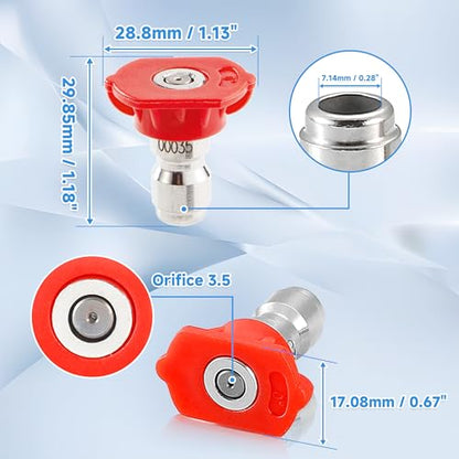 Tool Daily Pressure Washer Nozzle Tips, Multiple Degrees, 3.5 GPM, 7 Pack - size: Orifice 3.5-7 pack