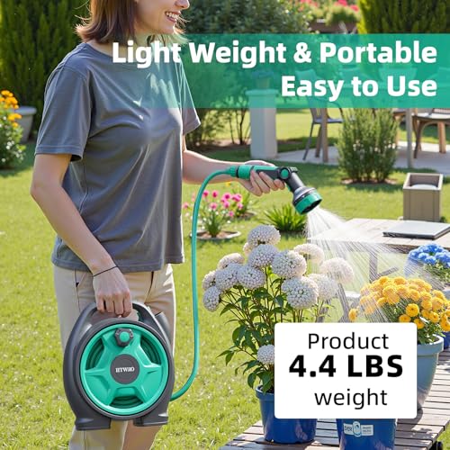 Retractable Garden Hose Reel, 45+6FT Portable Hose Reel - color: Blue