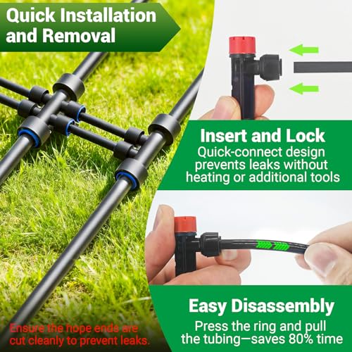 100FT Drip Irrigation Kit, 30 Adjustable Emitters, Quick Connect System - size: 100FT