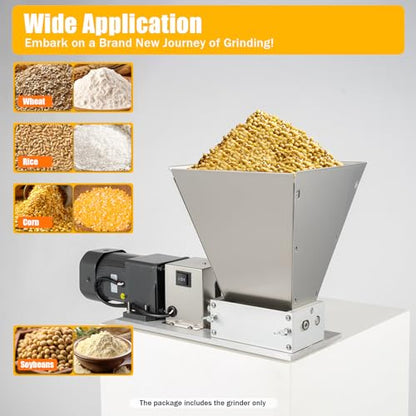 Electric Grain Grinder Mill Commercial Corn Heavy Duty Flour Mill Cereals Grinder Machine For Rice Corn Grain Coffee Wheat Feed