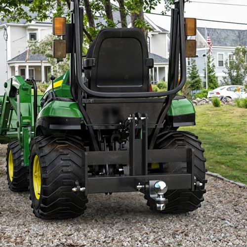 YINTATECH 3 Point Hitch Receiver with Suitcase Weight Brackets Category 1 - color: Black