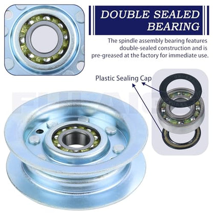 GY22172 Idler Pulley with GY20629 Idler Pulley for John Deere D140 - color: JD6 1xGY20629+1xGY22172