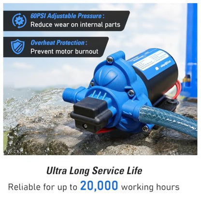 12V Sprayer Pump, 5.5GPM Chemical Resistant Diaphragm Pump - color: 12v-5.5gpm-10amps