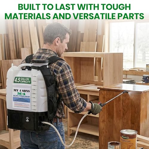 M4 Battery Powered Backpack Sprayer - 20-80 PSI Pump - 4.5 Gallon - size: M4 Basic