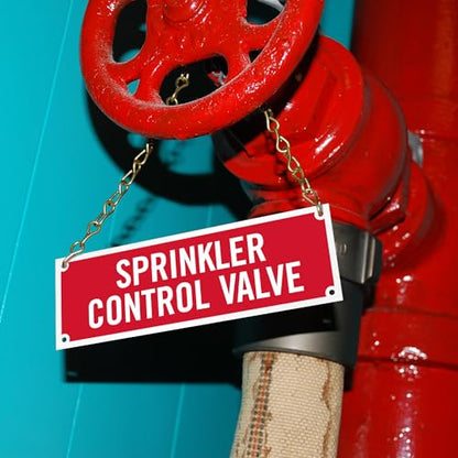 SmartSign - SE-5032-ERE-REF-2x6 "Sprinkler Control Valve" Tag | 2" x 6" Engineer Grade Reflective White on Red - size: 2" x 6"