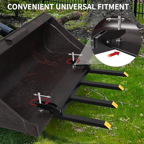 YITAMOTOR 2500lbs Clamp on Debris Forks Fits 48'' Tractor Bucket Loader - size: 4 Debris Forks