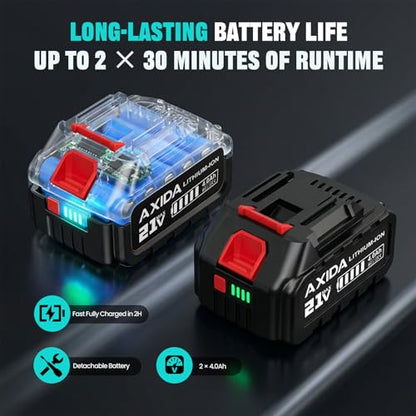20V Cordless Garden Tiller Cultivator with 2 * 4.0Ah Batteries & Charger