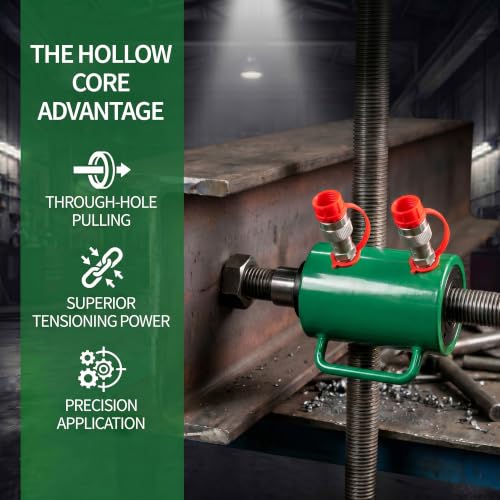 20 Ton Double-Acting Hollow Hydraulic Cylinder 100mm(4") Stroke - size: BRCH-20100