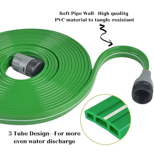 50 Ft Sprinkler Soaker Hose with Holes, Flat Garden Soaker Hose Kit