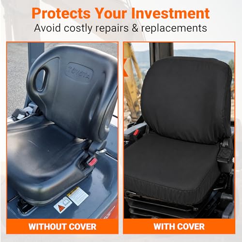 Jay's Equipment Seat Covers, Wing Back Toyota Forklift, Heavy-Duty Canvas