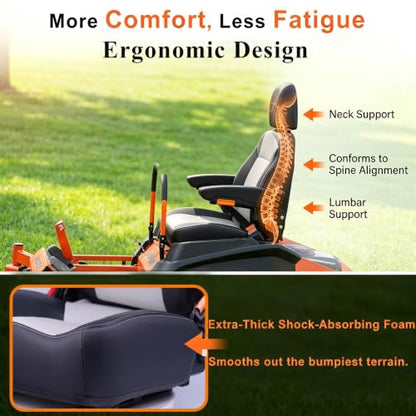 SEATIN Universal Tractor Seat, Comfortable Zero Turn Mower Seat - color: Premium Carbon Fiber