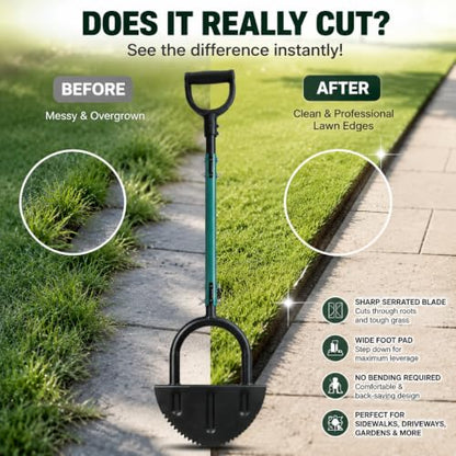 Heavy Duty Manual Edger Lawn Tool and Aerator 2-in-1