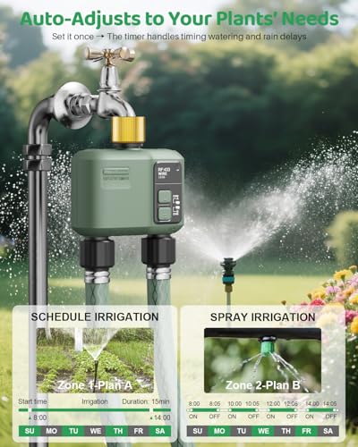 WiFi Water Timer 2 Zone for Garden Hose, Brass Inlet - size: 2 Outlet In