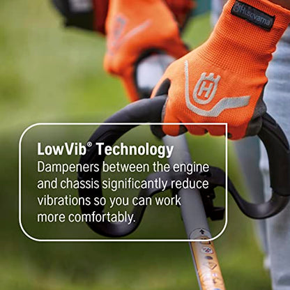 Husqvarna 330LK Gas String Trimmer, Weed Eater Gas Powered, 970545002 | 20-inch straight shaft gas weed wacker with Rapid Replace trimmer head for seamless string reloading, and LowVib technology