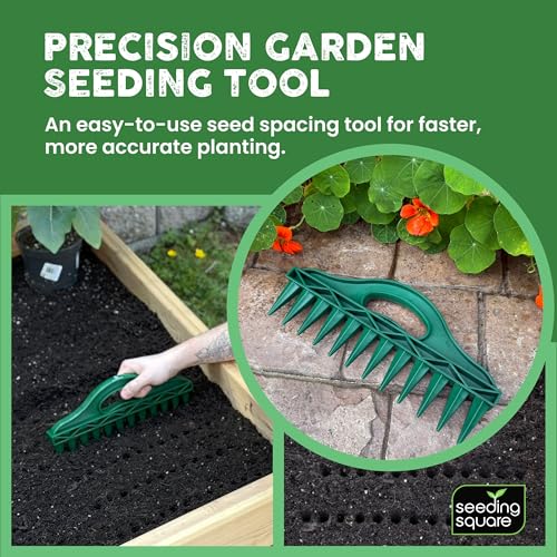 Seed Spacer Tool and Row Seeder Bundle for Raised Beds and Garden Planting. | Color-Coded Layout | Straight Lines | Even Placement | Quick Soil Imprints | Reusable | Beginner Friendly