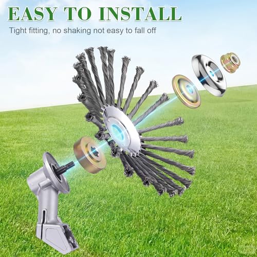 Landhoow 8 Inch + 10 Inch Steel Wire Trimmer Head Weed Indestructible Trimmer Blade Head Heavy Duty Replacement Weed Blade for Lawn Mower, Brush Cutter, Compatible with 25.4mm/1inch