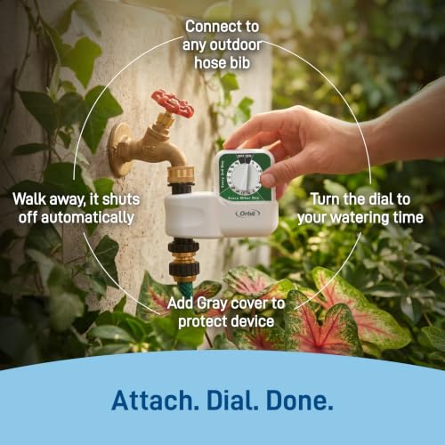 Orbit 62024 Single-Dial Hose Watering Digital Timer, "3"" x 7.5"" x 9.5"""