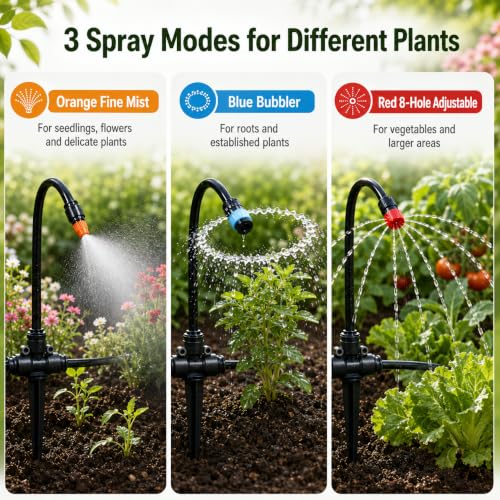 200FT 5/16" Drip Irrigation Kit, 36 Emitters for Raised Beds - size: 200FT / 36 Emitters