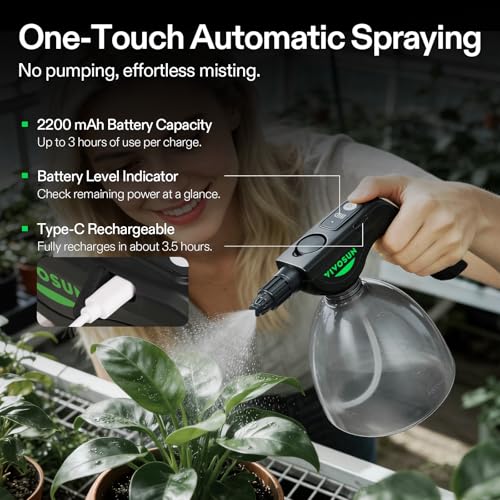 VIVOSUN 70oz Battery Powered Sprayer, Electric Spray Bottle