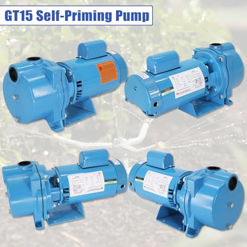GT15 Self-Priming Centrifugal Pump,1.5HP Motor/230 Volts