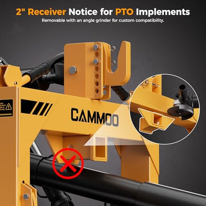 CAMMOO 3-Point Quick Hitch with 2" Receiver, Yellow - color: Yellow