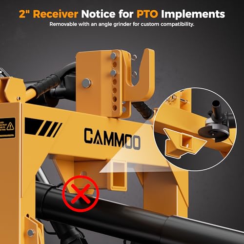 CAMMOO 3-Point Quick Hitch with 2" Receiver, Yellow - color: Yellow