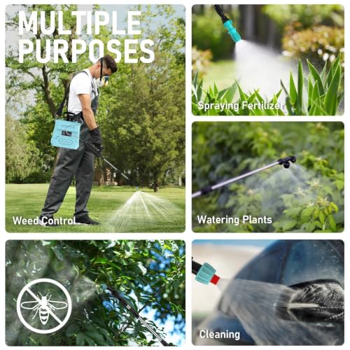 Battery Powered Garden Sprayer 2 Gallon, 7.4V Electric Pump Sprayer