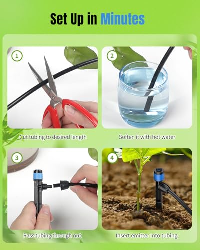 Pawfly 30 Pcs Drip Irrigation Emitters, Drip Emitters for 1/4" Drip Irrigation Tubing, Sprinkler Heads with Adjustable 360 Degree Water Flow, Garden Drippers for Plants Watering System - size: 30pcs 360 Degree Sprayer
