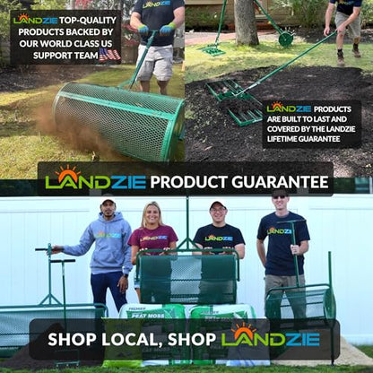 Compost Spreader 24 Inch, Peat Moss & Top Soil Roller - Landzie - size: 24 Inches