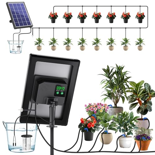 Biling 4W Solar Drip Irrigation System with Battery for 15 Potted Plants - size: 4W
