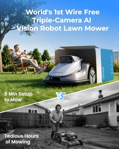 TerraMow V1000 Robotic Lawn Mower, Max 0.3 Acre, No Wire/RTK, Auto Mapping - size: V1000-12Blades