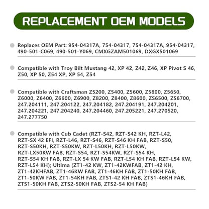 954-04317A 754-04317 Mower Belt Deck Belts Compatible with Craftsman Cub Cadet MTD Troy Bilt 954-04317 754-04317A Lawn Mowers Parts Length 67'' - size: 67"L x 0.49"W