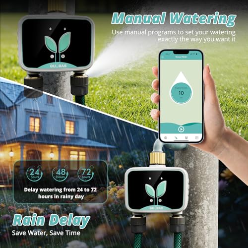 QUOBAS WiFi Water Timer for Garden Hose, 2 Zone Brass Smart Sprinkler Timer - size: Smart Timer 2 zone