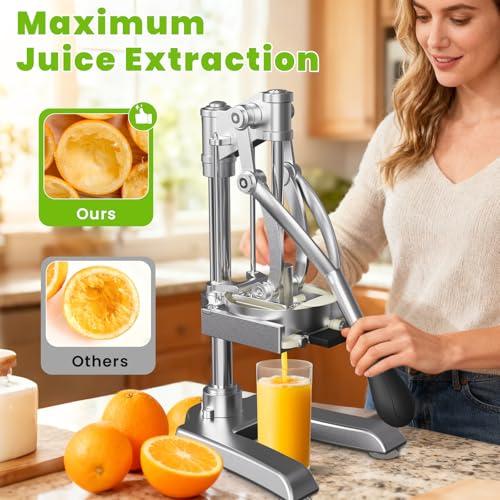 2-in-1 Commercial Manual Juicer & Vegetable Chopper, 3 Blades