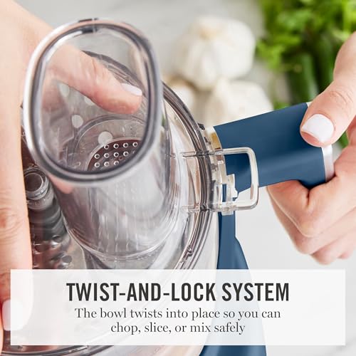 Martha Stewart 10 Cup Food Processor & Electric Chopper, One Touch Pulse - color: Indigo Blue