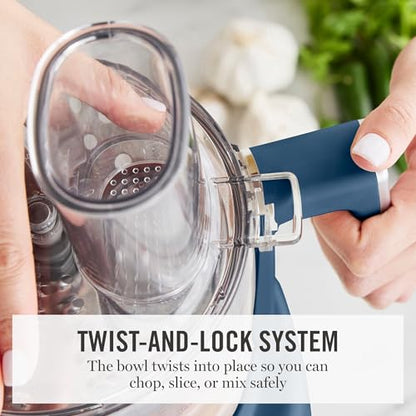 Martha Stewart 10 Cup Food Processor & Electric Chopper, One Touch Pulse - color: Indigo Blue