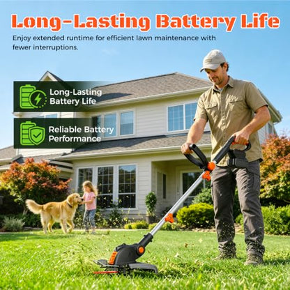 Electric Weed Wacker Eater String Trimmer Weed Whacker Battery Operated 21V