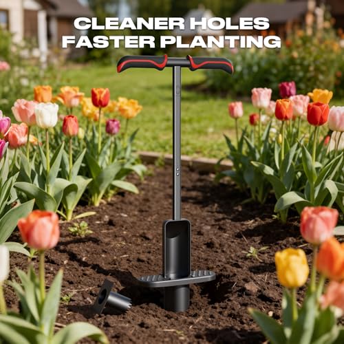 FLORA GUARD Bulb Planter Tool, 2.2" & 3.3" Dual Size Hole Digger
