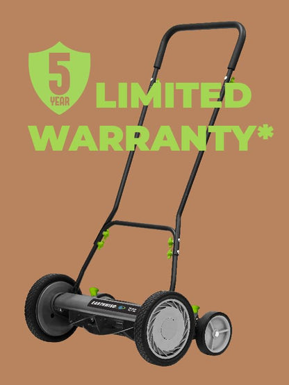 Earthwise 1816-18EW 18-Inch 5-Blade Push Reel Lawn Mower, Grey - size: 18", 5-blade