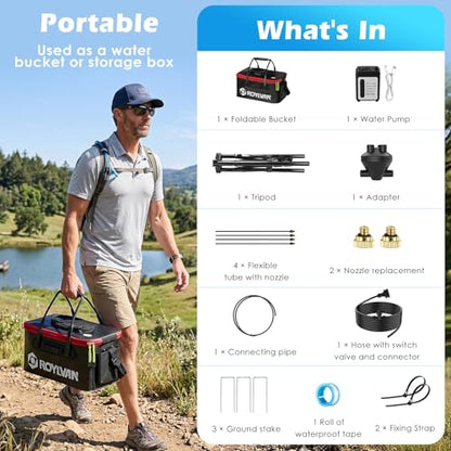 Roylvan Portable Misters for Outside Patio, Battery-Powered with 4 Nozzles