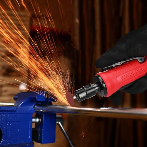 WORKPRO Pneumatic Straight Die Grinder, 25000 RPM, 1/4" & 1/8" Collets